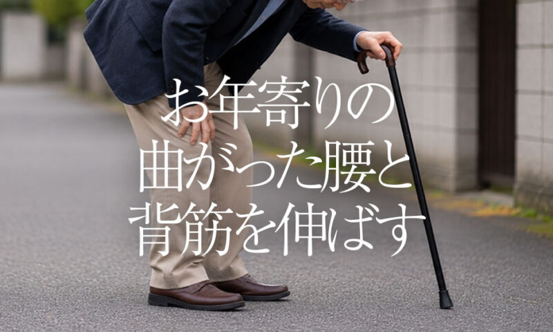 お年寄りの曲がった腰と背筋を伸ばす！